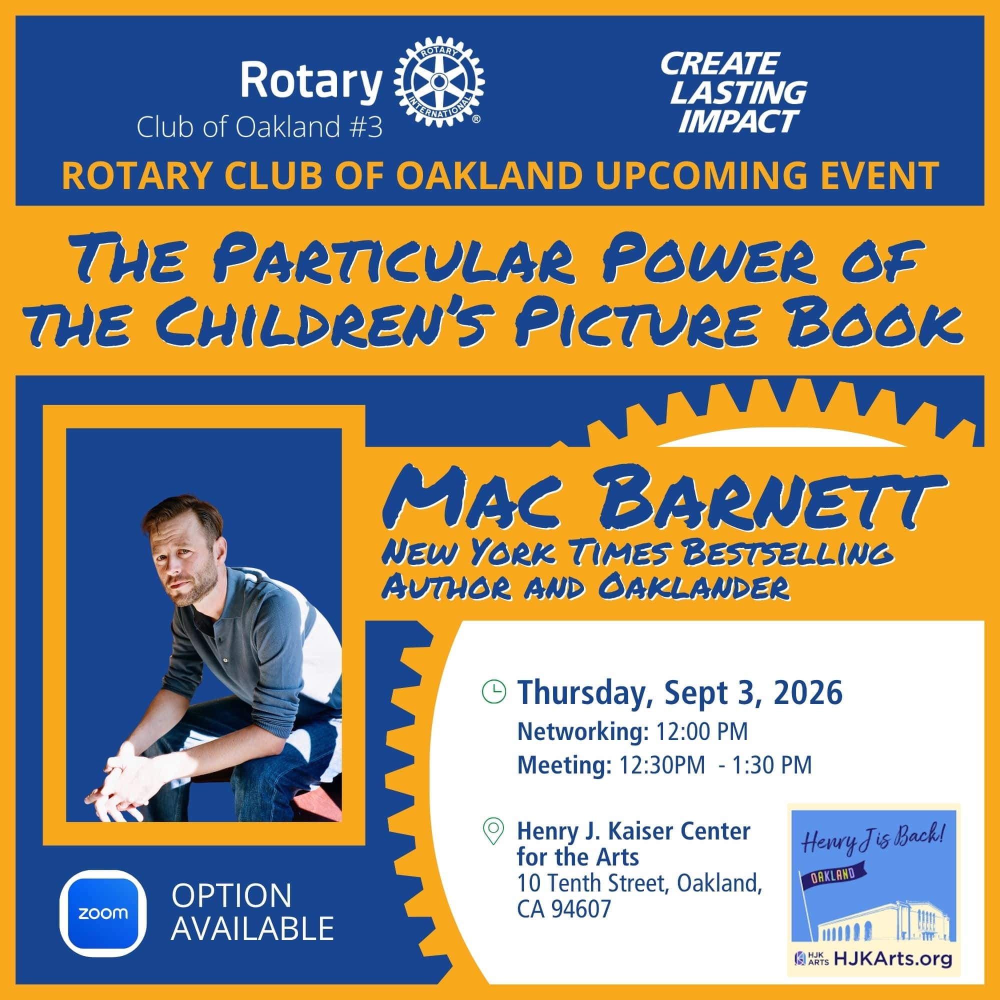 Mac Barnett - Child Pic Book (2) Event speaker Alexis Madrigal coming to rotary October 2 2025